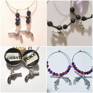 Lot 4 pair pistol earrings